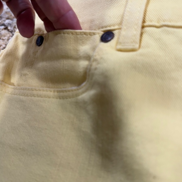 Talbots Simply Flattering 5 Pocket jeans - happy YELLOW color! Size 12P EUC - Picture 12 of 16
